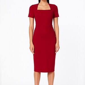 Mikarose Sheath Midi Dress Short Sleeve Bodycon Work Cocktail Party Dress XS